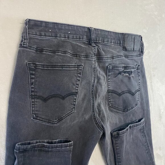 American Eagle Slim Jeans 32X31 Next Level Flex Slim Stretch Black Distressed - Picture 8 of 12